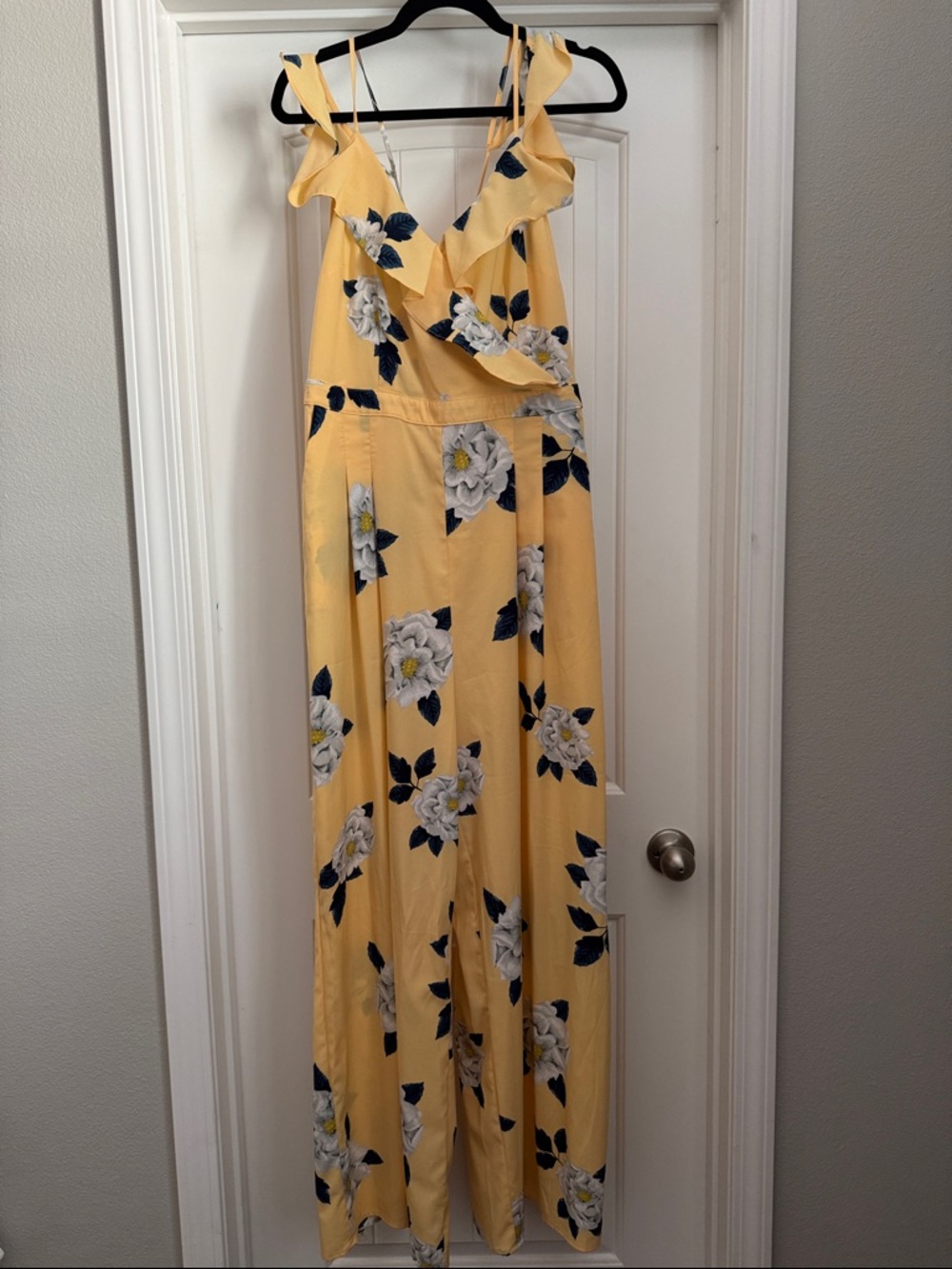 Yellow Floral Ruffle Jumpsuit